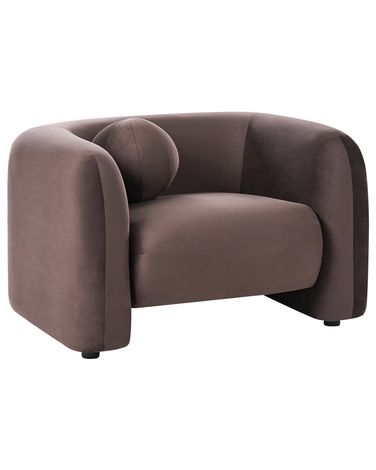 Fauteuil LEIREN Velours Marron foncé