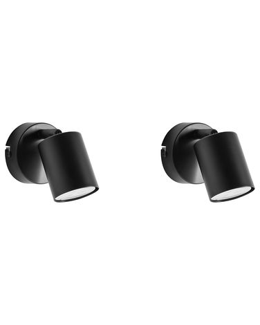 Lot de 2 lampes murales NYANDO Métal Noir
