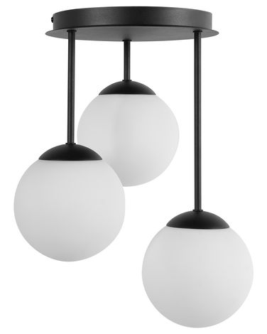 3-lichts hanglamp RIANA Glas Zwart