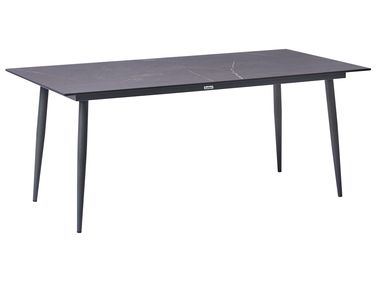 Garden Dining Table TOLENTINO 180 cm 90 cm Marble Effect Grey Marble