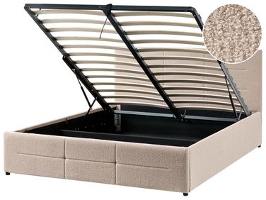 Lit ottoman Bouclé MASSOGNES 140 x 200 cm Beige
