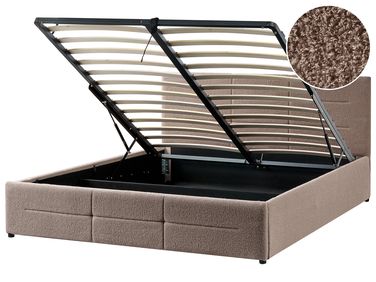 Lit ottoman Bouclé MASSOGNES 160 x 200 cm Taupe