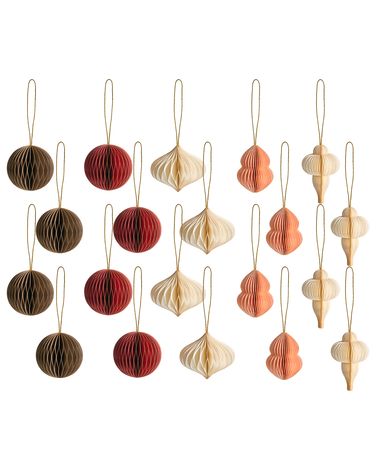 Lot de 20 décorations pour sapin de Noël STORA Papier Multicolore