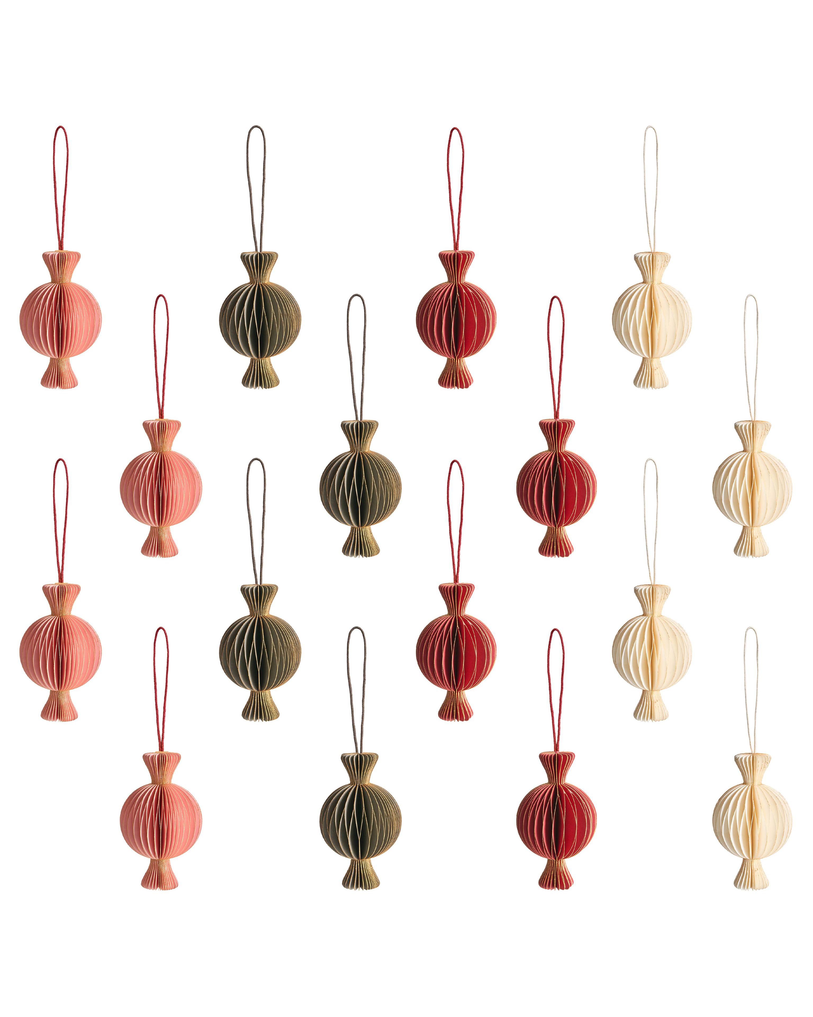 Lot de 16 décorations pour sapin de Noël RAUMA Papier Multicolore