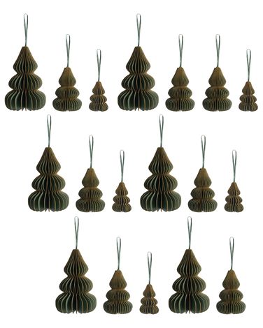 Lot de 19 décorations pour sapin de Noël ORKLA Papier Vert