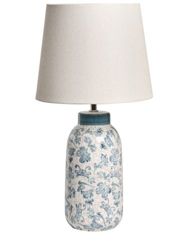 Lampe à poser LEMPA Céramique Blanc/bleu