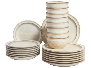 Set de 24 couverts de table CHIVES Grès Beige clair