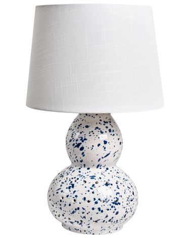 Lampe à poser MACAL Céramique Blanc/bleu