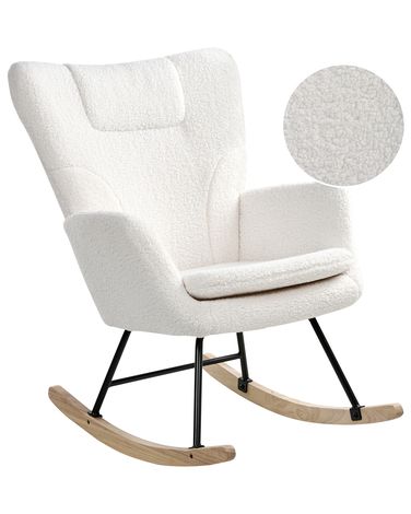 Schommelstoel SANDVE Bouclé Wit