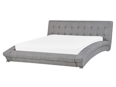Lit avec sommier Tissu LILLE 160 x 200 cm Gris