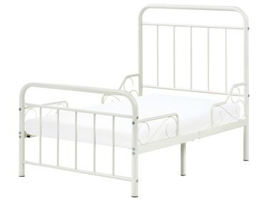 Uitschuifbaar kinderbed Metaal ANAIS 90 x 200 cm Gebroken wit