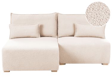 Modulaire hoekbank NERBO Bouclé Beige rechtszijdig
