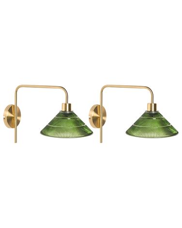 Lot de 2 lampes murales SUMPUL Métal Doré