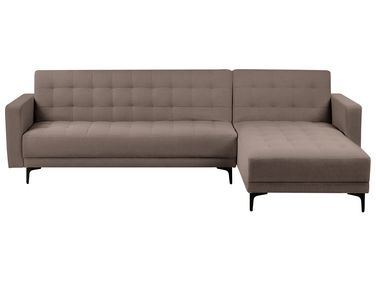 Modulaire hoekslaapbank 4-zits ABERDEEN Stof Taupe linkszijdig