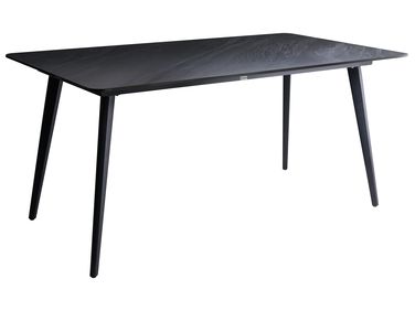 Garden Dining Table RODALLO 160 cm 90 cm Stone Black Marble