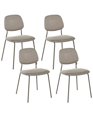 Lot de 4 chaises de salle à manger RILEY Tissu Taupe