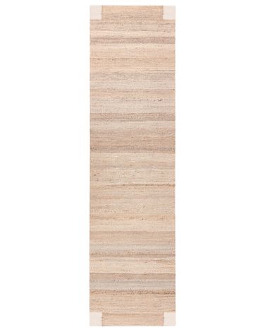 Rug AMRAVATI Light Beige 80 x 300 cm Jute