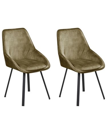 Lot de 2 chaises de salle à manger TERLTON Velours Vert