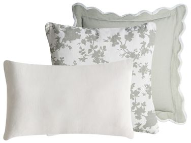 Lot de 3 coussins décoratifs CANARIUM Coton 30 x 50 cm 45 x 45 cm Vert Unicolore