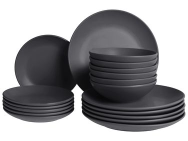 Set de 18 couverts de table VIVANI Grès Noir