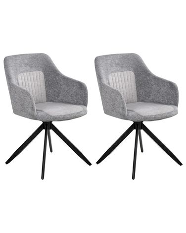 Lot de 2 chaises de salle à manger LIKELY Tissu Gris