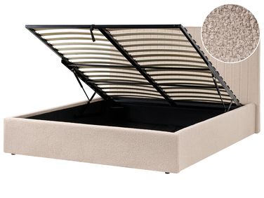Lit ottoman Bouclé VION 160 x 200 cm Beige