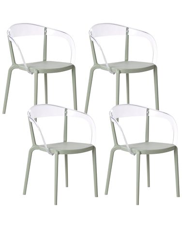 Lot de 4 chaises de jardin MALEVIZI Empilable Vert clair