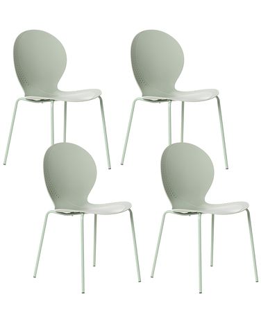 Lot de 4 chaises de jardin MILOS Empilable Vert clair