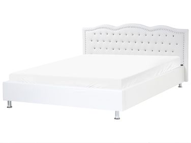 Bed Faux Leather METZ 180 x 200 cm (EU Super King) White
