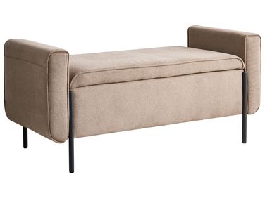 Bankje met opbergruimte LEWES Stof Beige