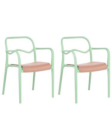 Lot de 2 chaises de jardin THASOS Matière synthétique Vert