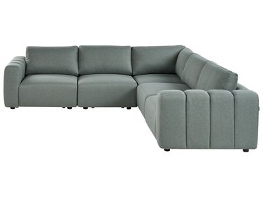 Modulaire hoekbank 5-zits KIVVIK Stof Groen linkszijdig