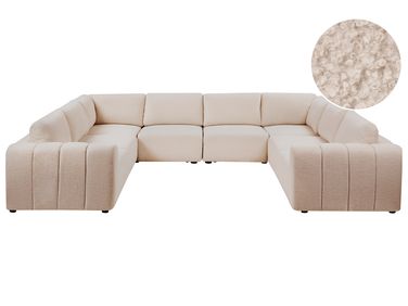 Modulaire U-vormige bank 8-zits KIVVIK Bouclé Beige