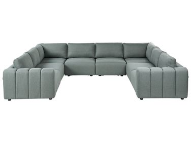 Modulaire U-vormige bank 8-zits KIVVIK Stof Groen