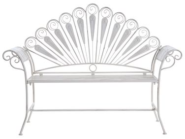 Garden Bench PAVIA 146 cm Metal Off-White