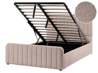 Lit ottoman Bouclé LUNAN 120 x 200 cm Beige