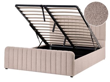 Lit ottoman Bouclé LUNAN 140 x 200 cm Beige