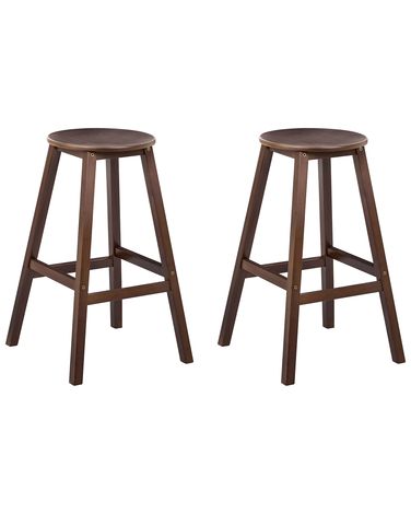 Lot de 2 tabourets de bar ANCELLE Bambou Marron foncé