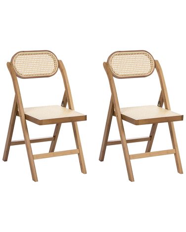 Lot de 2 chaises de salle à manger Pliant ORAISON Bambou Marron