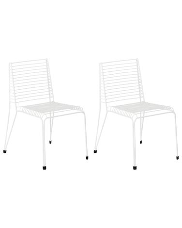 Lot de 2 chaises de jardin CHIEVE Métal Blanc
