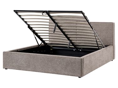 Lit ottoman Tissu LAGARDE 160 x 200 cm Taupe