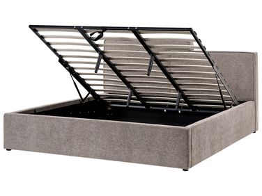 Lit ottoman Tissu LAGARDE 180 x 200 cm Taupe