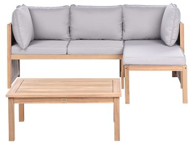 Tuin hoekloungeset met tafel 3-zits ARABBA linkszijdig Gecertificeerd acaciahout Grijs