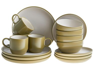 Set de 16 couverts de table NUTMEG Grès Vert