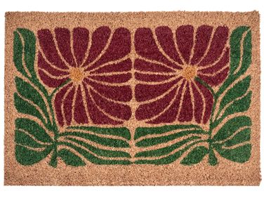 Paillasson TANALIAN Multicolore 40 x 60 cm Fleur Fibre de coco