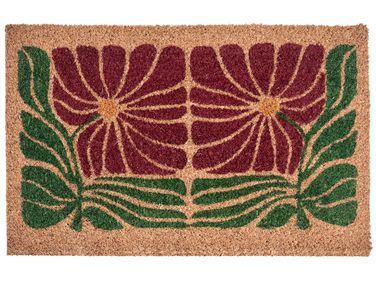 Paillasson TANALIAN Multicolore 50 x 80 cm Fleur Fibre de coco