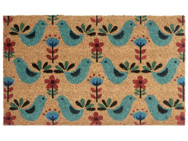Paillasson TANANA Multicolore 45 x 75 cm Oiseau Fibre de coco