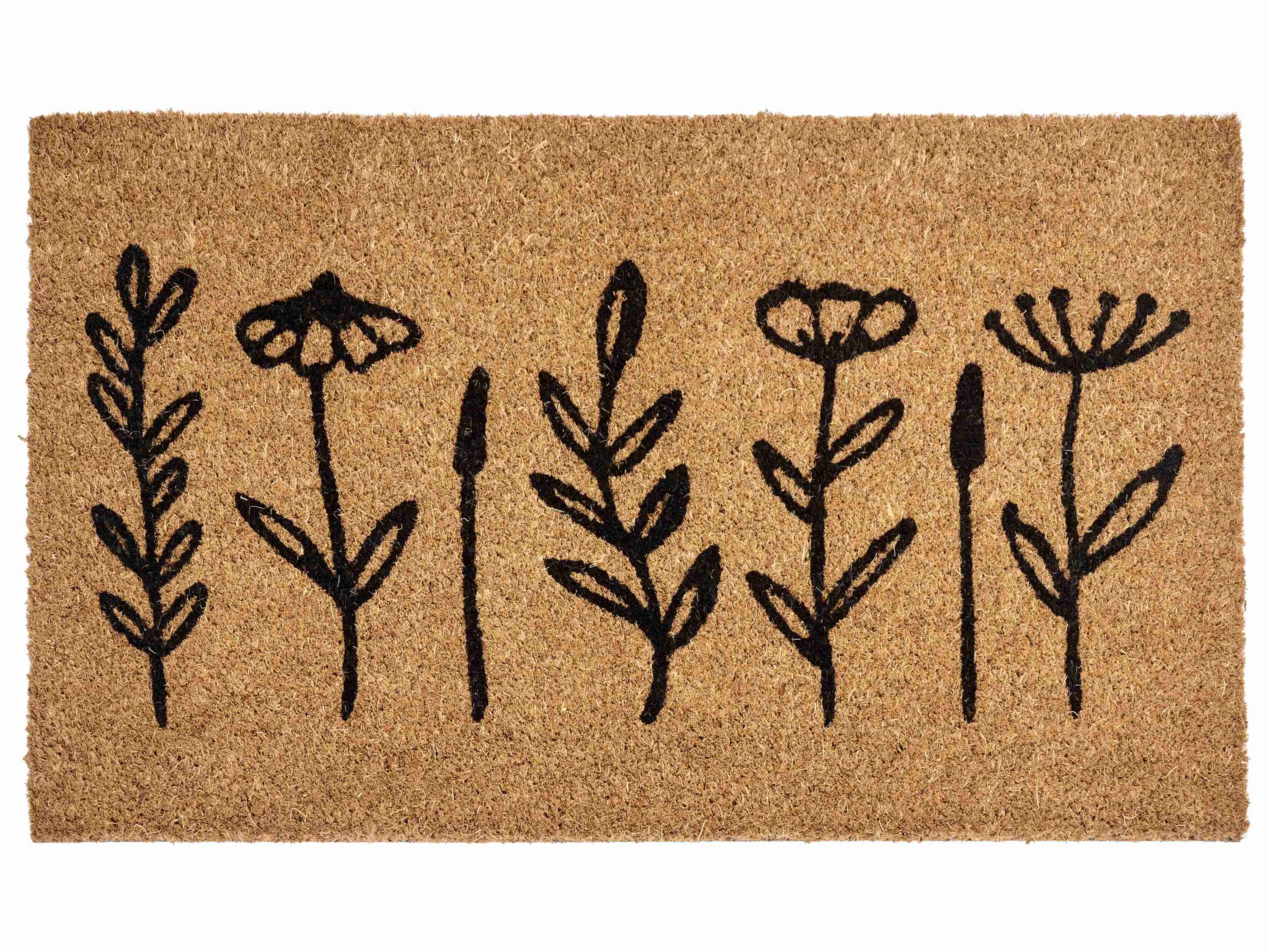 Paillasson AGIAK Naturel 40 x 60 cm Fleur Fibre de coco