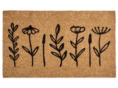 Paillasson AGIAK Naturel 45 x 75 cm Fleur Fibre de coco