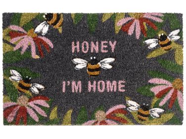 Paillasson INIGOK Multicolore 50 x 80 cm Abeille Texte Fibre de coco